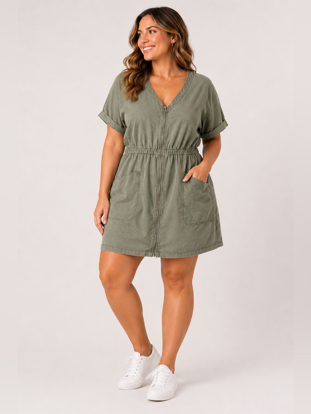 Universal Thread Olive Green Utility Safari Dress XXL Pockets